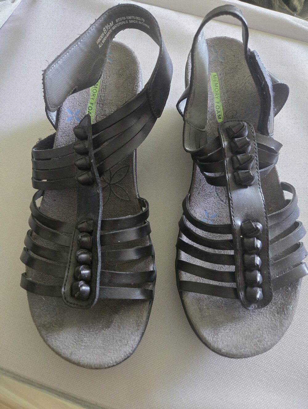 BareTraps Black Memory Foam Slip-On Sandal